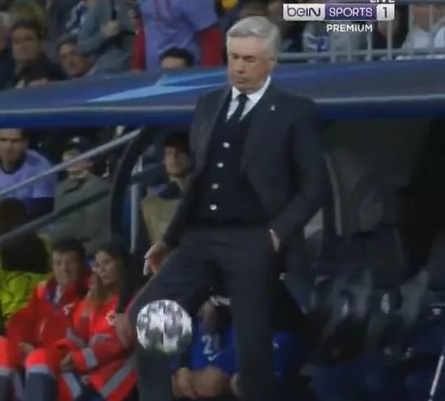 Carlo Ancelotti shows off slick touchline skill during Real Madrid’s Champions League win