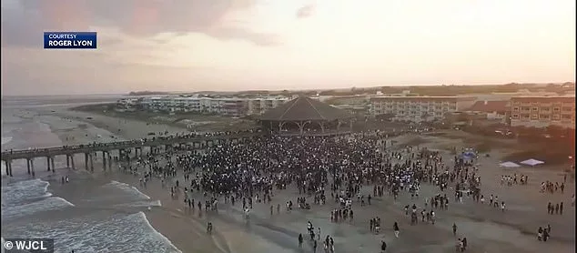 Choas as more than 40,000 descend on Georgia’s Tybee Island for annual Orange Crush party