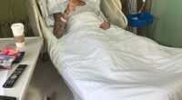 The 27-year-old gave an update from the hospital on Saturday before undergoing hip surgery