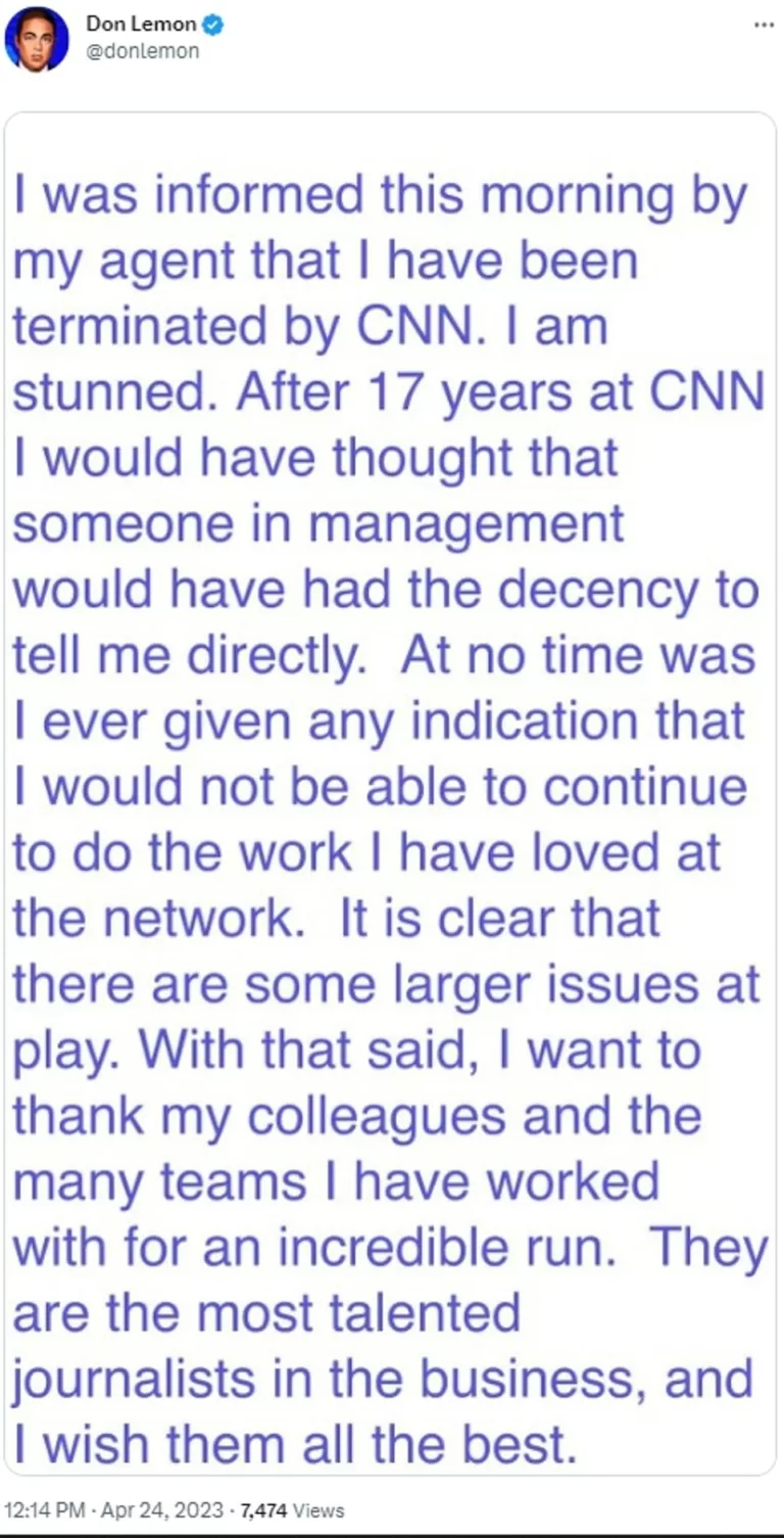 Don Lemon fired by CNN after 17 years: ‘I am stunned’