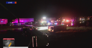I-57 shut down by overturned vehicles near Ludlow