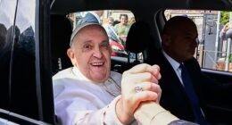 Pope Francis left Gemelli Polyclinic this morning following a three-day stay