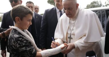Pope Francis leaves hospital; 'Still alive,' he quips