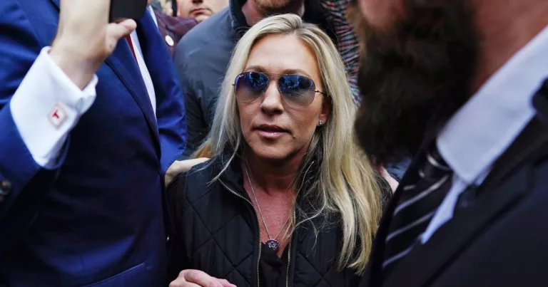 Trump loyalists such as Marjorie Taylor Greene and George Santos quickly flee chaotic protests