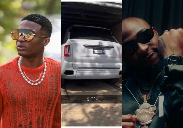 ‘Davido buy 1 Wiz buy 3’ – Reactions as Wizkid shows off third Rolls-Royce in his garage
