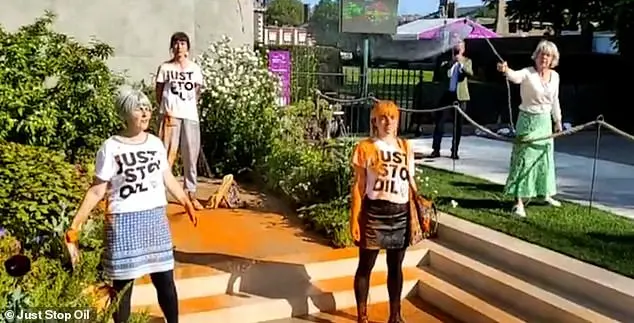 Have-a-go-hero hoses down Just Stop Oil zealots at Chelsea Flower Show