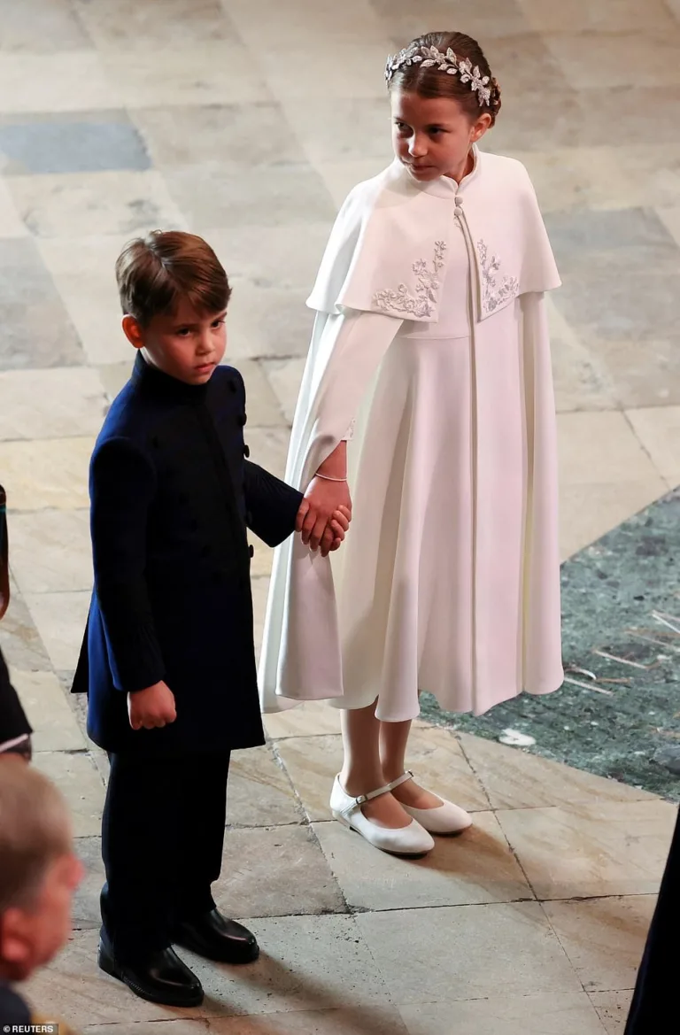 Princess Charlotte and Prince Louis arrive at Westminster Abbey for the Coronation