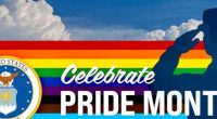 Air Force Marks Pride Month with Graphic of Airman Saluting Rainbow Colors