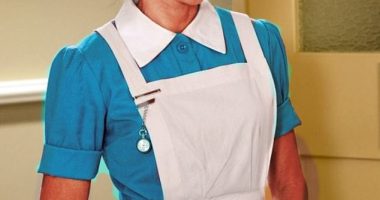 Michelle Keegan pictured in character as nurse Kate in the new BBC drama 10 Pound Poms. Some viewers have said