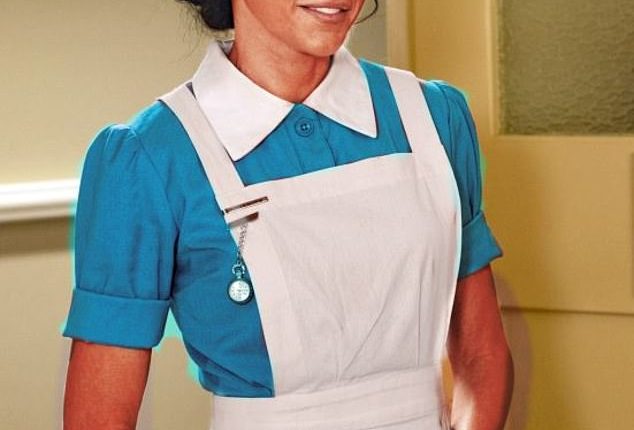 Michelle Keegan pictured in character as nurse Kate in the new BBC drama 10 Pound Poms. Some viewers have said