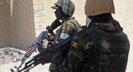 Ugandan troops make up part of the African Union force in Somalia (File photo)