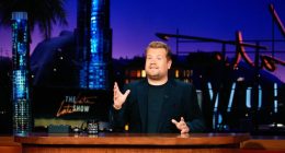 The Late Late Show with James Corden airing Tuesday, April 18, 2023, with guests Sharon Stone and Jack Whitehall. Photo: Terence Patrick ©2023 CBS Broadcasting, Inc. All Rights Reserved