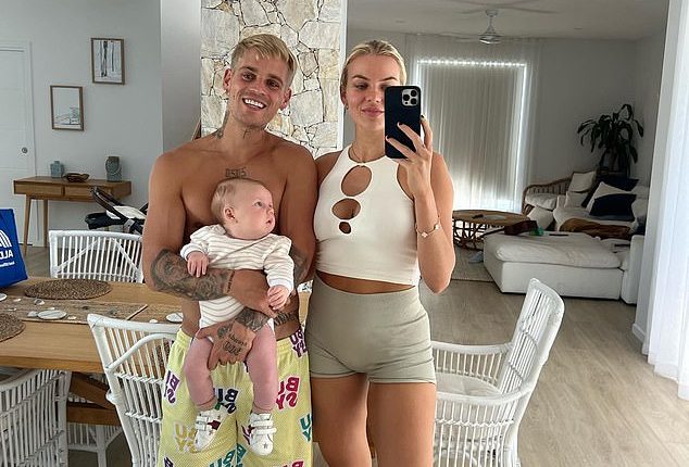 Influencer Chloe Szepanowski has revealed that she and her partner Mitch Orval (both pictured) don't sleep in the same bed together