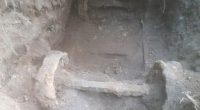 The hidden railway track and wagon wheels were discovered while digging at the Mamerki bunker complex in northern Poland