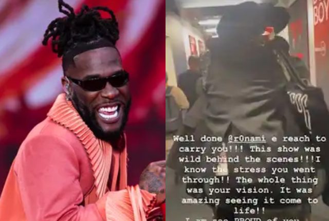 “His mum has done well”- Video of Burna backing sister after show goes viral