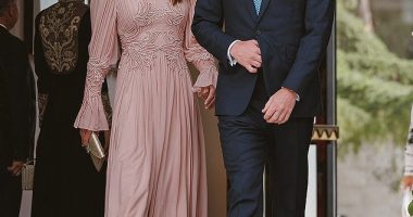 The Princess of Wales put on an elegant display in a soft pink dress as she joined Prince William for  Crown Prince Hussein's  wedding to Rajwa Al-Saif in Jordan