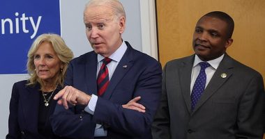 President Joe Biden gave a 'no comment' when peppered with questions about former President Donald Trump's federal indictment during a community college tour in North Carolina Friday