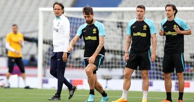 Inter Milan players underwent a training session at the Ataturk Olympic Stadium on Friday