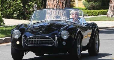 Rolling out: Jay Leno was spotted while going for a ride in one of his vintage cars in Los Angeles on Saturday afternoon