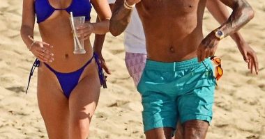 Jesse Lingard enjoyed a day at the beach in Barbados with Yana Watts the day after being released by Nottingham Forest