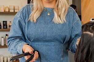 Before: Brooke Reffo (pictured) was 92kg at her heaviest so set out to lose 10kg to tie the know with her partner Daniel