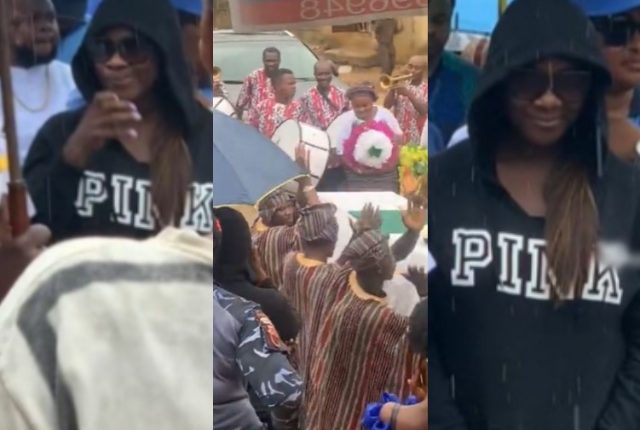 Mercy Johnson makes lifetime vow to father as she bids him farewell, days after his burial [Photos]