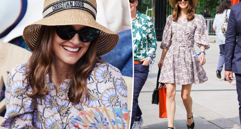 Natalie Portman looks breezy in floral dress, sun hat at 2023 French Open