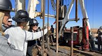DailyMail.com accompanied Haley on a tour of a massive oil rig just outside of Midland, Texas, Thursday
