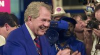 SAN DIEGO, CALIFORNIA - AUGUST 13: Pat Robertson speaks with reporters on the Floor of the Republican National Convention, August 13,1996 in San Diego, California. (Photo by Bob Riha, Jr./Getty Images)