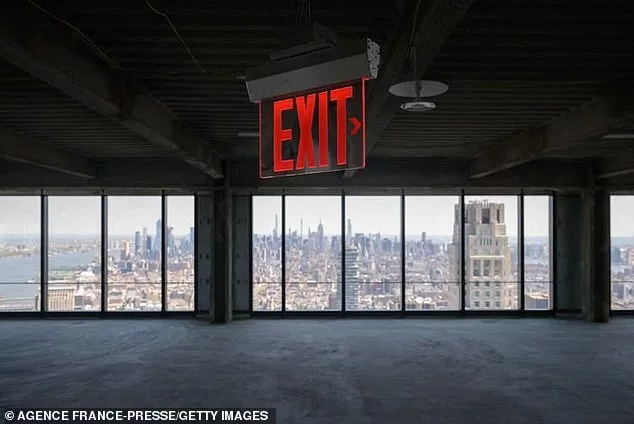 Some $1.5 trillion in mortgages will come due in the next two years - paving the way for a potential financial crisis as higher interest rates push down property values. Pictured: An empty office building