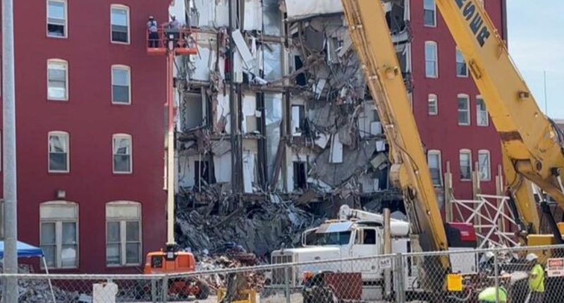 Search efforts continue for three men missing after Iowa building collapse