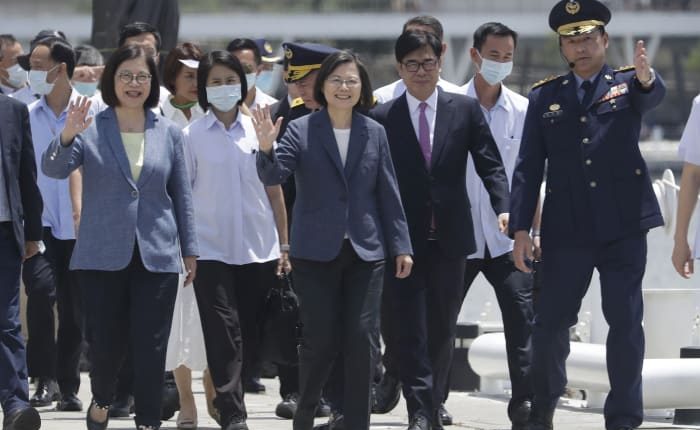 Taiwan president pledges to strengthen island's defense capability with new technologies