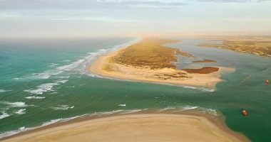 THE COORONG, SOUTH AUSTRALIA: The Coorong, south of Adelaide, lays claim to being Australia's longest continuous beach. This epic strip of sand stretches for 194km (121 miles) from Cape Jaffa to the Murray Mouth (above)