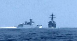 Video shows Chinese warship coming near U.S. missile destroyer in Taiwan Strait