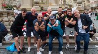 John Payne (front row, left) was the victim of a machete racist attack in 2007