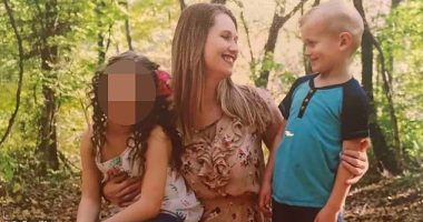 A family torn apart: Mom April Lyda with her son, Zander, on a GoFundme appeal for the family after his 12-year-old sister was accused of stabbing him to death