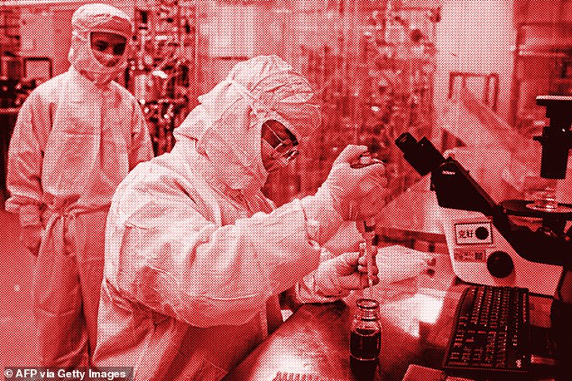 The genome sequence, vital for developing diagnostic tests and vaccines, was finally shared with the rest of the world more than two weeks after it was cracked by a Chinese scientist defying the Beijing government. Pictured: Engineer tests experimental vaccine