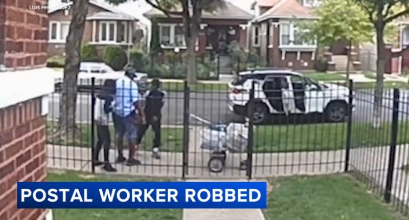 Caught on camera: Mail carrier robbed in 1500 block of North Long Avenue after 2 other USPS workers targeted in Chicago robberies
