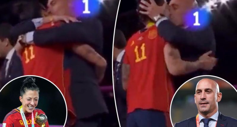 Spanish soccer president kissing player after World Cup win sparks outcry