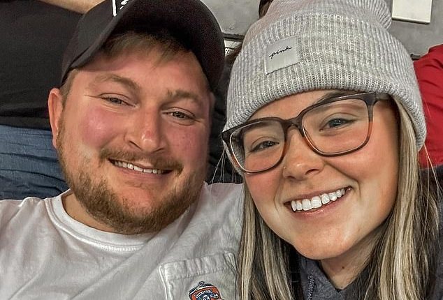 Ashlea Albertson with fiancé Jacob Kelly. The couple were due to get married in March next year