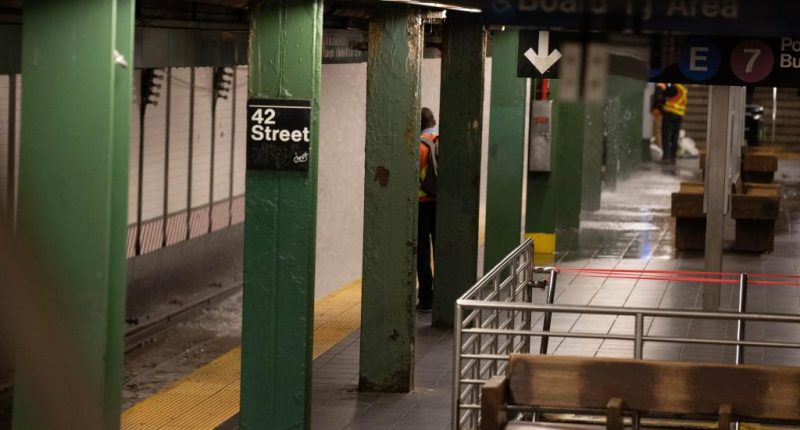 Water main break near Times Square halts subway service, closes streets