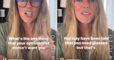 Millions of Brits wear them every day. But now an anti-glasses influencer claims that people with poor vision don't actually need lenses to help them see. Samantha Lotus, a self-titled 'holistic master coach' in Canada , said that sight problems are caused by 'mental', 'emotional' and 'spiritual' reasons that 'can be healed'. The 35-year-old is touting an $11 (£8.80) class that offers 'holistic multi-dimensional healing' for those with vision problems.