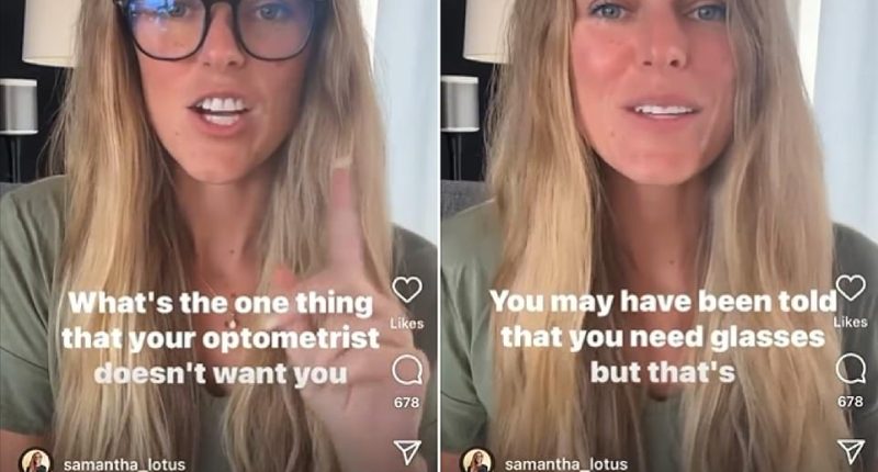 Millions of Brits wear them every day. But now an anti-glasses influencer claims that people with poor vision don't actually need lenses to help them see. Samantha Lotus, a self-titled 'holistic master coach' in Canada , said that sight problems are caused by 'mental', 'emotional' and 'spiritual' reasons that 'can be healed'. The 35-year-old is touting an $11 (£8.80) class that offers 'holistic multi-dimensional healing' for those with vision problems.