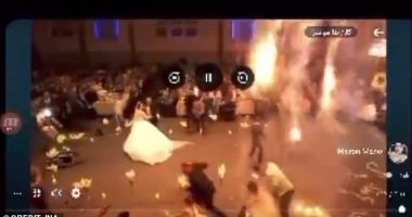 The fire ripped through a large events hall in the north-eastern region of the country after fireworks were lit during the celebration, local civil defence said, according to state media