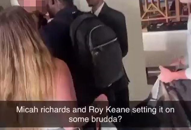 Footage shared on social media on Sunday night showed Roy Keane's Sky Sports colleague Micah Richards grappling with a man
