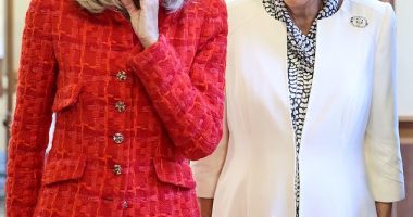 Brigitte Macron loves reading about the British royal family who are 'huge sellers' of celebrity magazines in France , experts have revealed. Brigitte and Queen Camilla are pictured in France