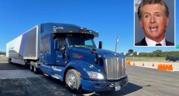 California governor Newsom vetoes bill banning robotrucks without safety drivers