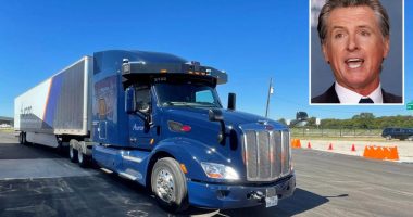 California governor Newsom vetoes bill banning robotrucks without safety drivers
