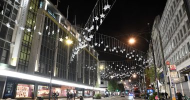 Christmas lights go up in London's Oxford Street ahead of the big switch-on in November