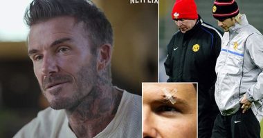 David Beckham reveals he 'went at' Sir Alex Ferguson after THAT dressing room boot-kicking incident... as former Man United star reveals all in new Netflix documentary